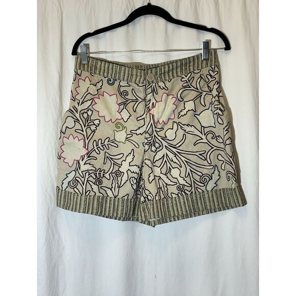 Knox Rose Womens  Brown Floral Print Shorts Bermuda ‎ Size Medium DD13 - Picture 1 of 7